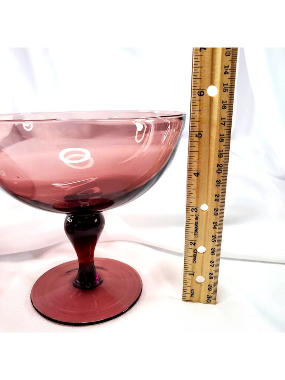 VTG Amethyst Wine Purple Glass Empoli Apothecary Compote Pedestal Candy Dish - Picture 5 of 13